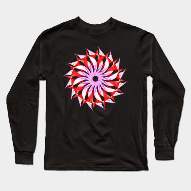 Red mandala Long Sleeve T-Shirt by Meo Design